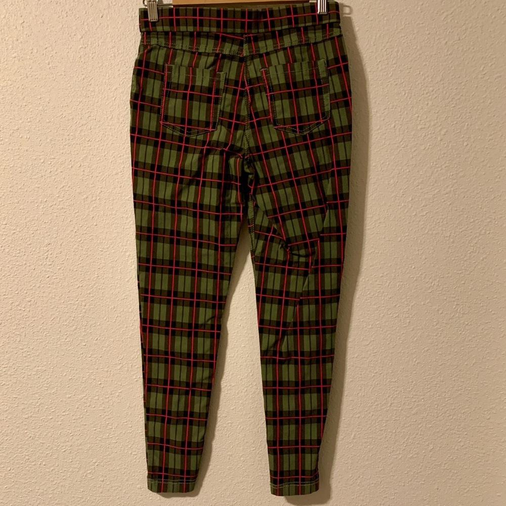 No Boundries pink green and black plaid pants size M (7-9) - Picture 2 of 6